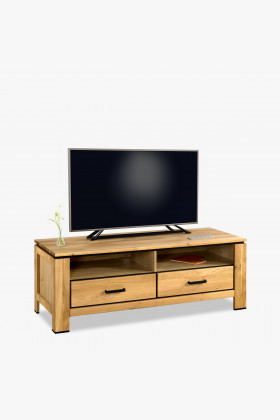 Eiche TV-Kommode mit schwarzen Griffen, modern, robust